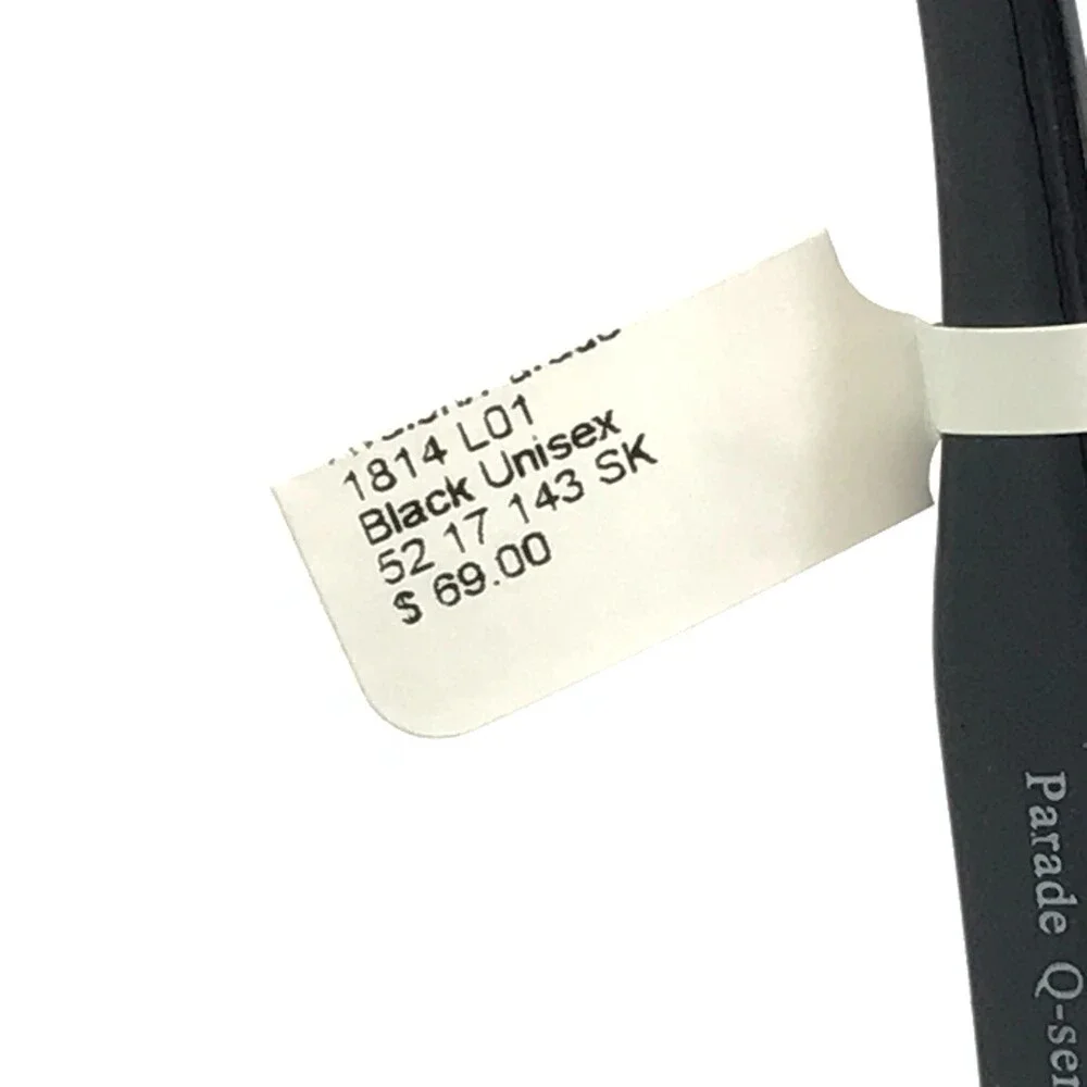 Parade Eyeglasses Frames 1814 BLACK Polished Square Full Rim 52-17-143
